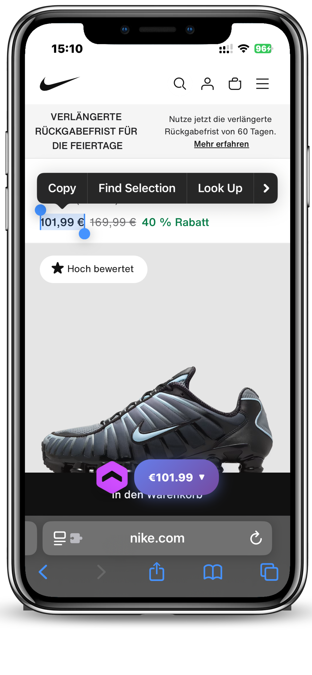 Track This Safari extension screenshot